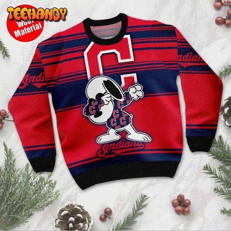 Snoopy Cleveland Indians For Fans Ugly Christmas Sweater
