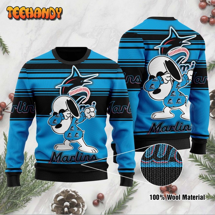 Snoopy Love Miami Marlins For Baseball-MLB Fans Ugly Sweater