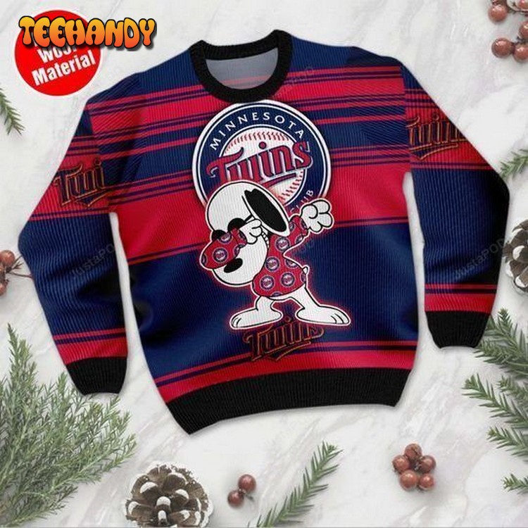 Snoopy Minnesota Twins Ugly Christmas Sweater, All Over Print Sweatshirt