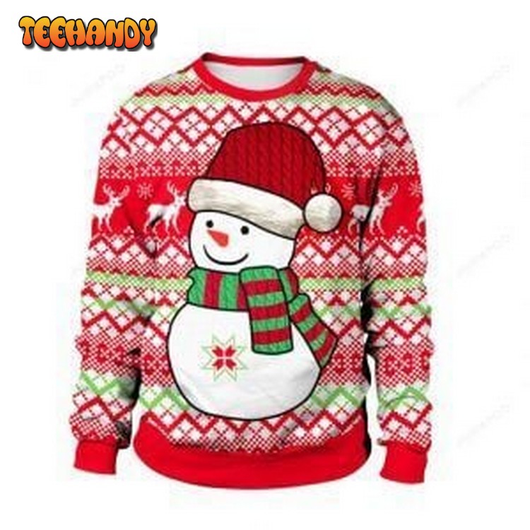 Snowman Christmas Ugly Christmas Sweater, All Over Print Sweatshirt