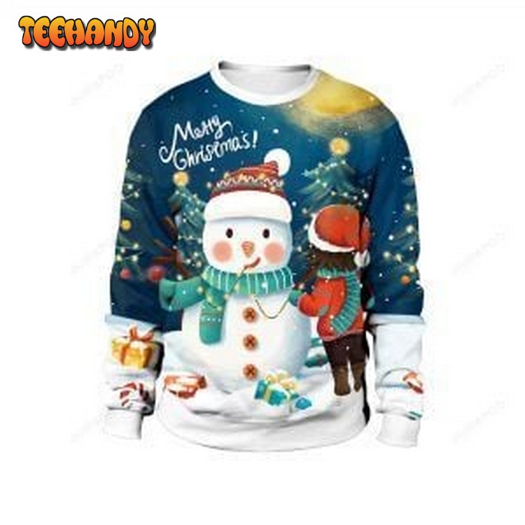 Snowman Ugly Christmas Sweater, All Over Print Sweatshirt, Ugly Sweater