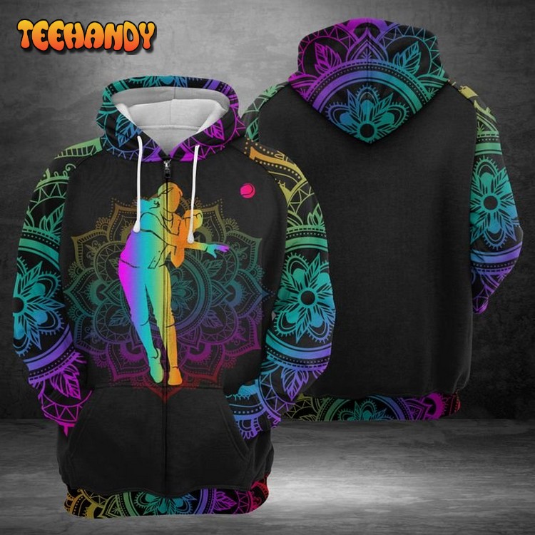 Softball 3D Printed Hoodie Zipper Hoodie