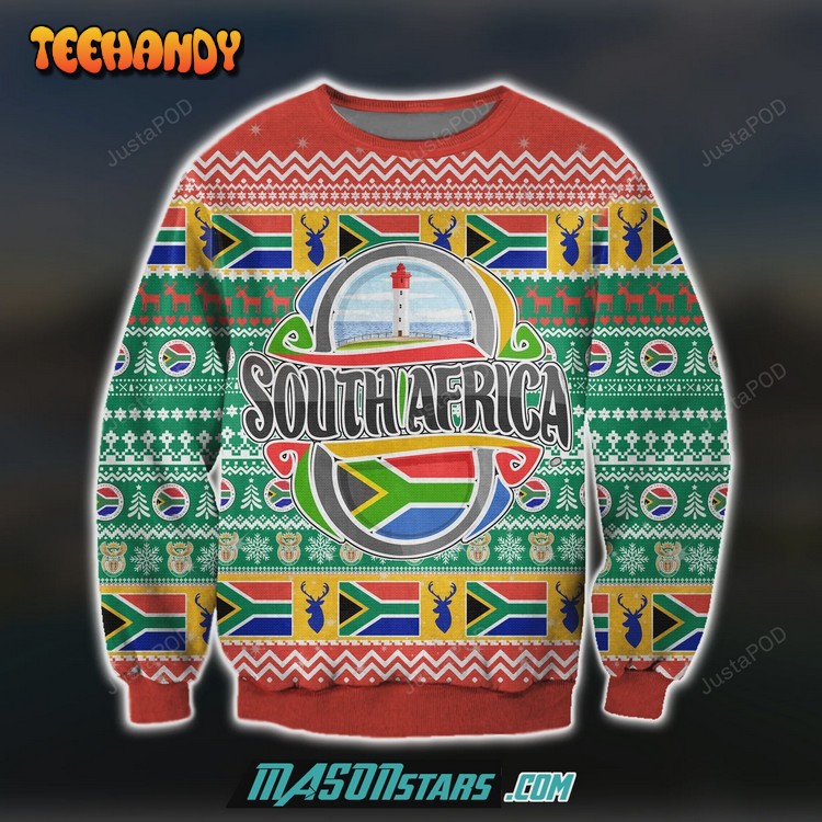 South Africa 3D Print Knitting Pattern Ugly Christmas Sweater, Ugly Sweater