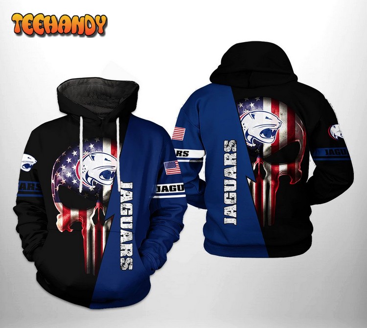 South Alabama Jaguars NCAA US Flag Skull 3D Printed Hoodie