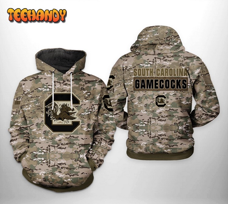 South Carolina Gamecocks NCAA Camo Veteran 3D Printed Hoodie