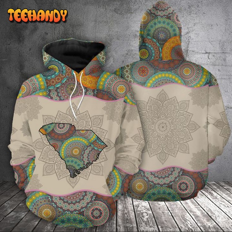 South Carolina State Mandala 3D Printed Hoodie Zipper Hoodie