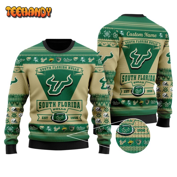 South Florida Bulls Football Team Logo Personalized Ugly Sweater