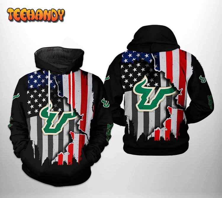 South Florida Bulls NCAA US Flag 3D Printed Hoodie Zipper Hoodie