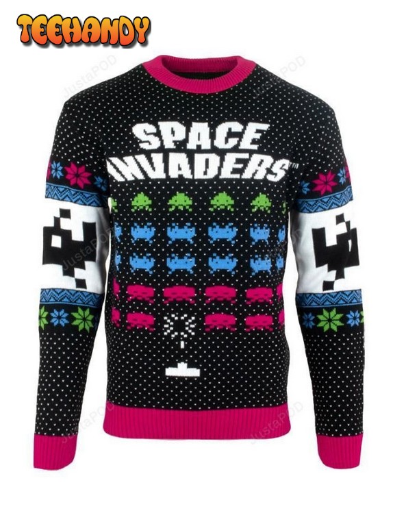 Space Invaders Christmas Ugly Sweater, Ugly Sweater