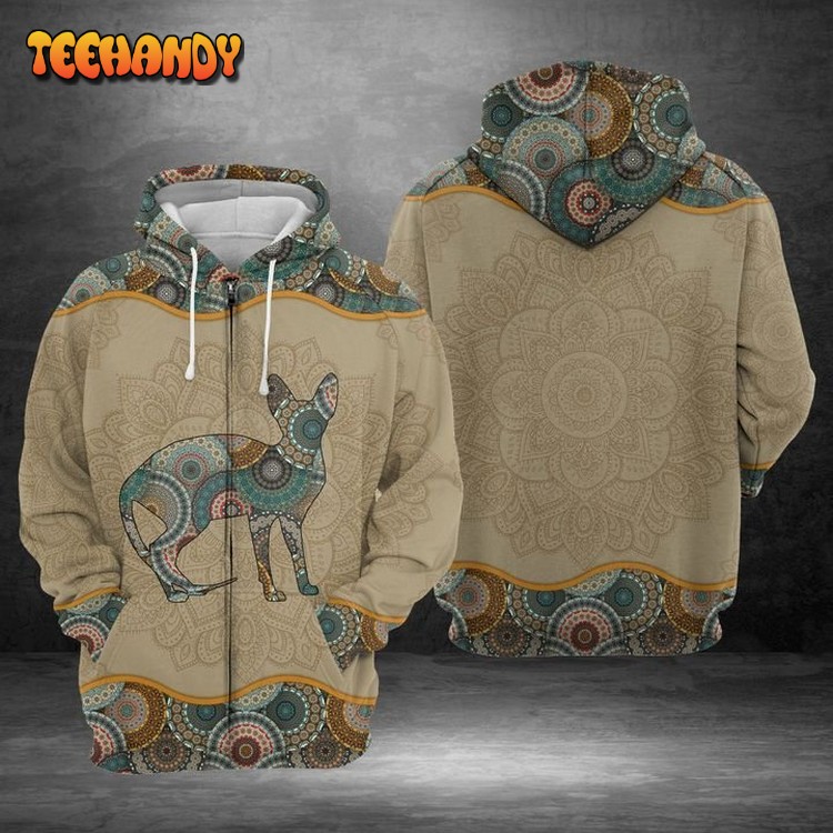 Sphynx Mandala 3D Printed Hoodie Zipper Hoodie