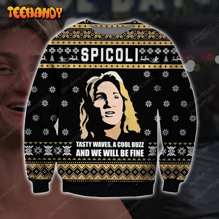 Spicoli Knitting Pattern 3d Print Ugly Christmas Sweater, Ugly Sweater