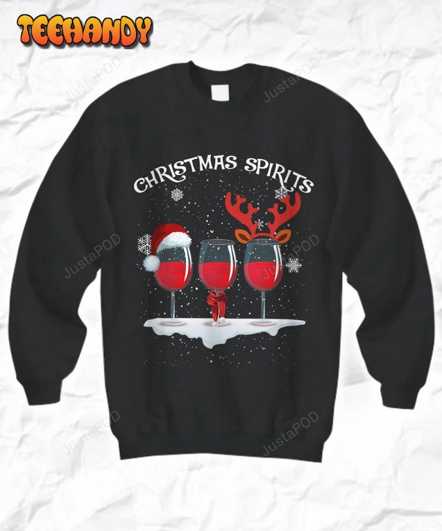 Spirits Drinking Ugly Christmas Sweater, All Over Print Sweatshirt