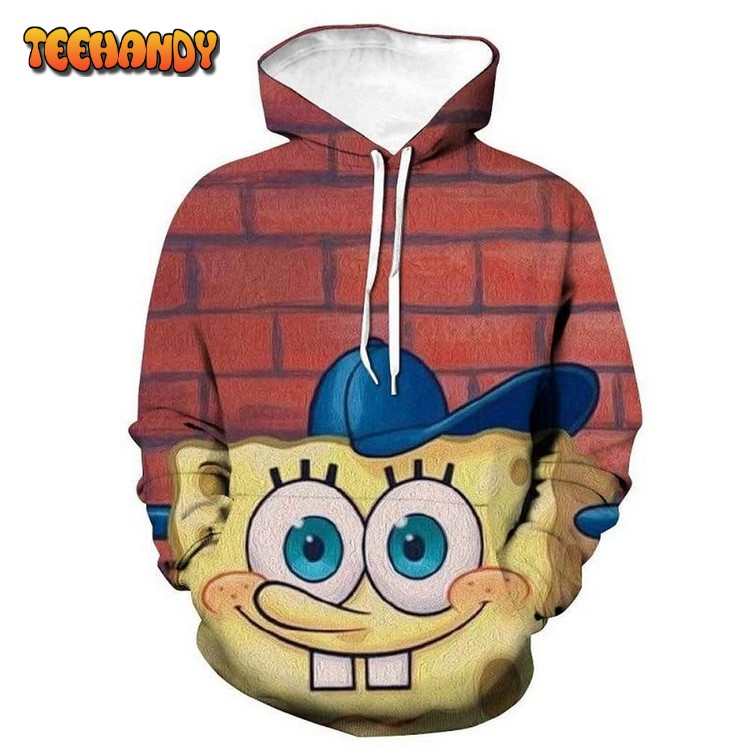 Spongebob 3D Printed Hoodie Zipper Hoodie