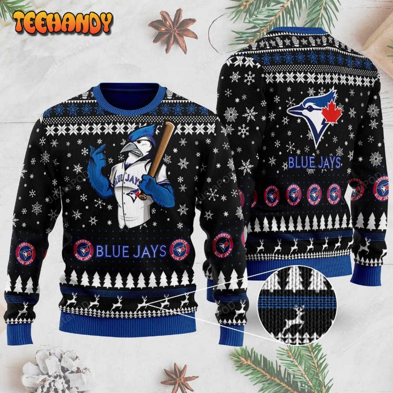 Sports Baseball Team Toronto Blue Jays With BJ Birdy The Mascot Sweater