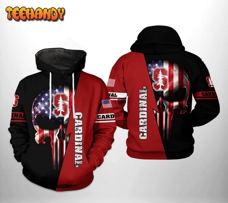 Stanford Cardinals NCAA US Flag Skull 3D Printed Hoodie