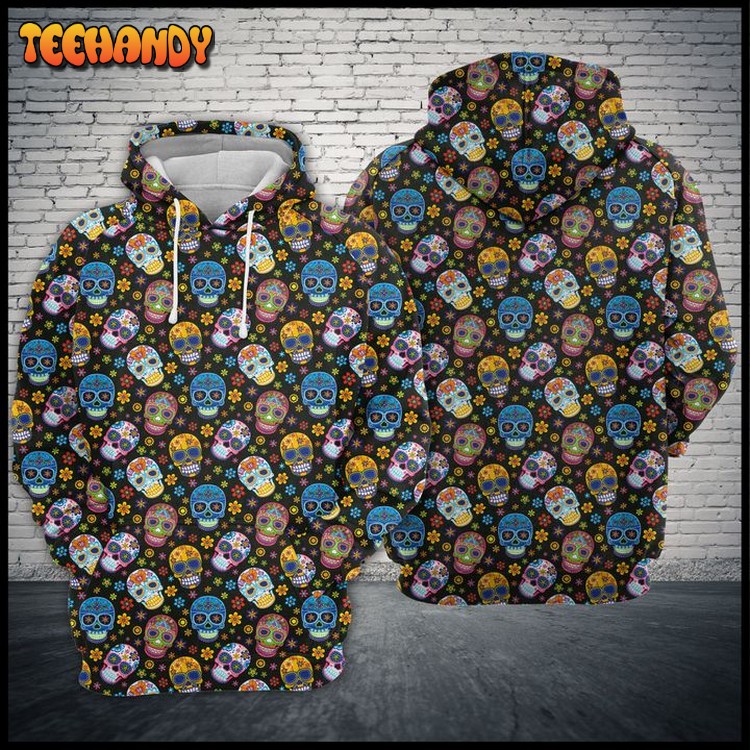 Sugar Skull 3D Printed Hoodie Zipper Hoodie