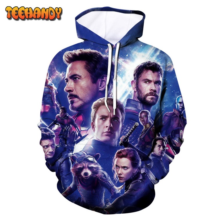 Superhero Avengers Team Art Endgame 3D Printed Hoodie