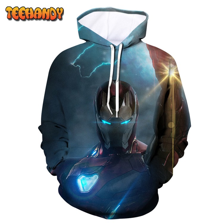 Superhero Iron Man Avengers Endgame Art 3D Printed Hoodie