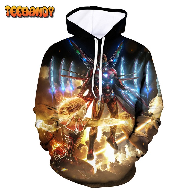 Superhero Iron Man Captain Marvel Avengers Endgame 3D Hoodie