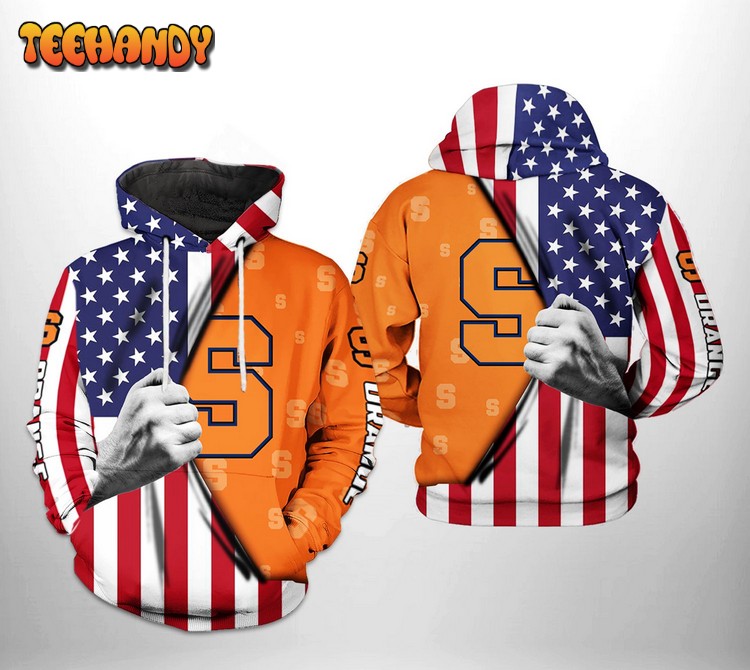 Syracuse Orange NCAA US Flag 3D Printed Hoodie Zipper Hoodie