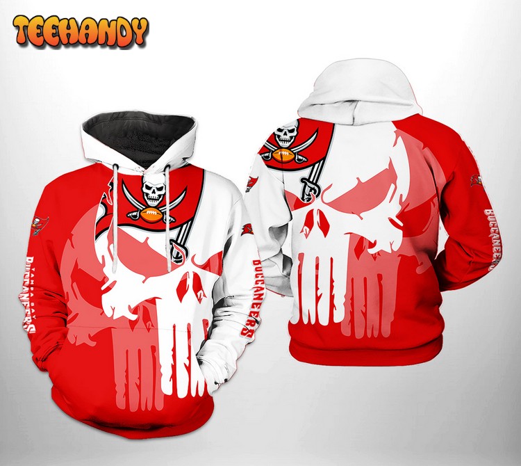 Tampa Bay Buccaneers NFL Team Skull 3D Printed Hoodie