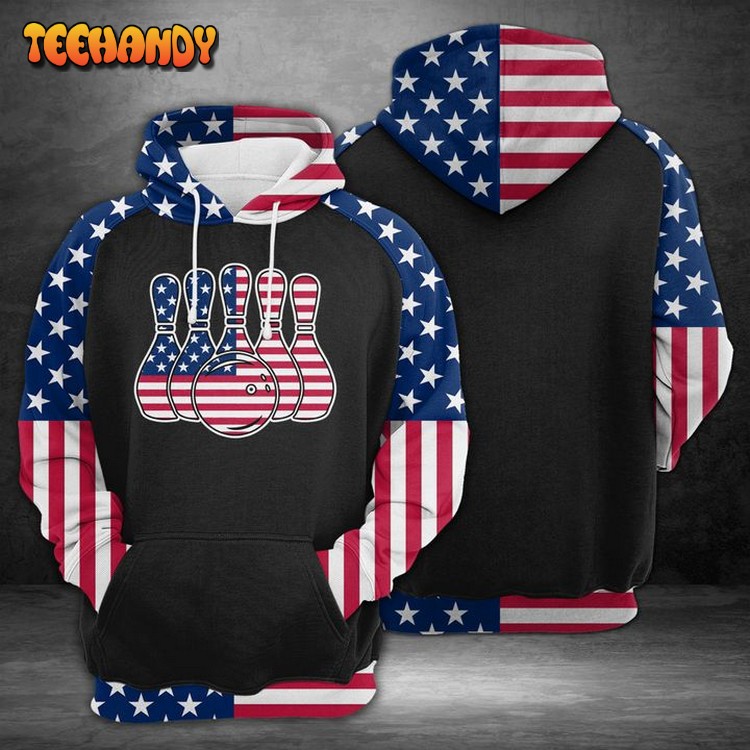 Tbowling 3D Printed Hoodie Zipper Hoodie