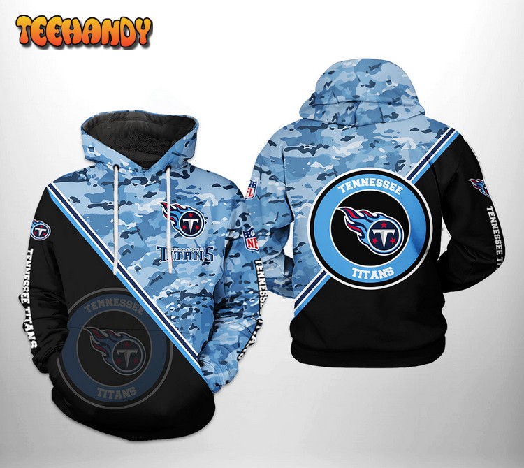 Tennessee Titans NFL Camo Team 3D Printed Hoodie Zipper Hoodie