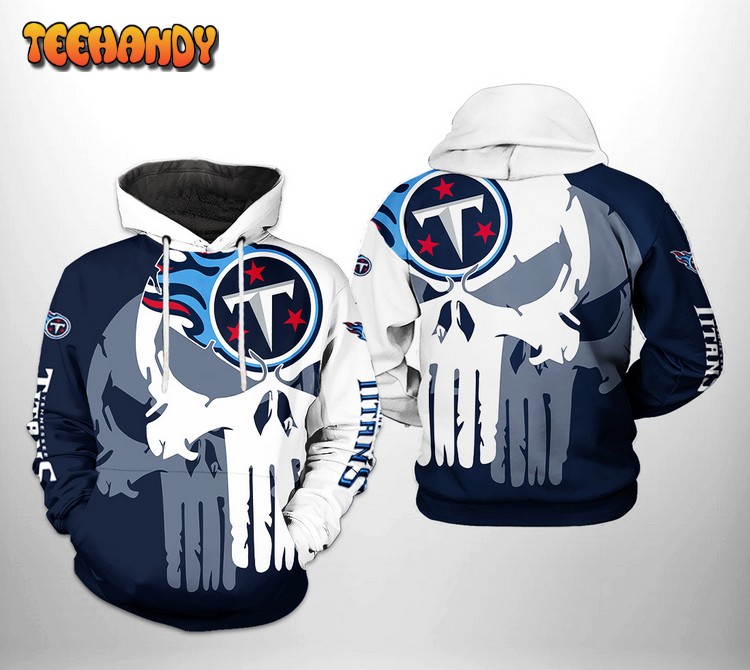 Tennessee Titans NFL Team Skull 3D Printed Hoodie Zipper Hoodie