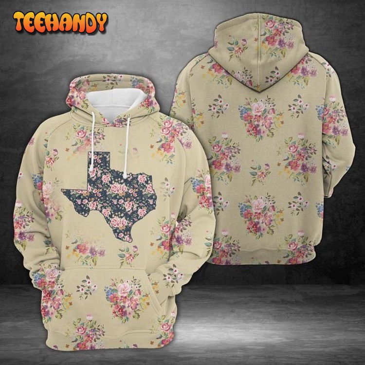 Texas Floral Vintage 3D Printed Hoodie Zipper Hoodie