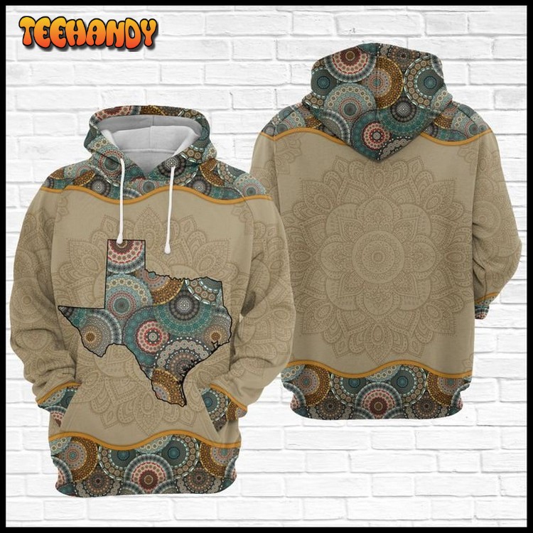 Texas Mandala 3D Printed Hoodie Zipper Hoodie