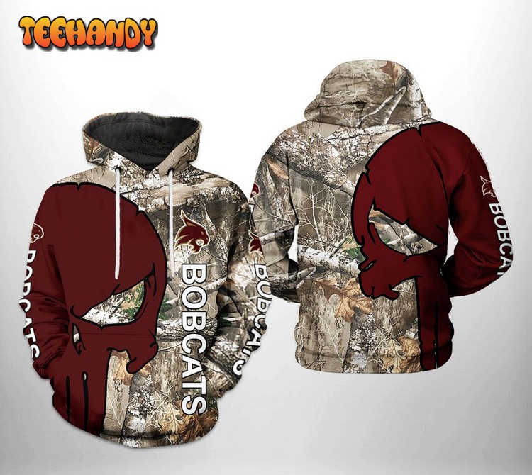 Texas State Bobcats NCAA Camo Veteran Hunting 3D Printed Hoodie