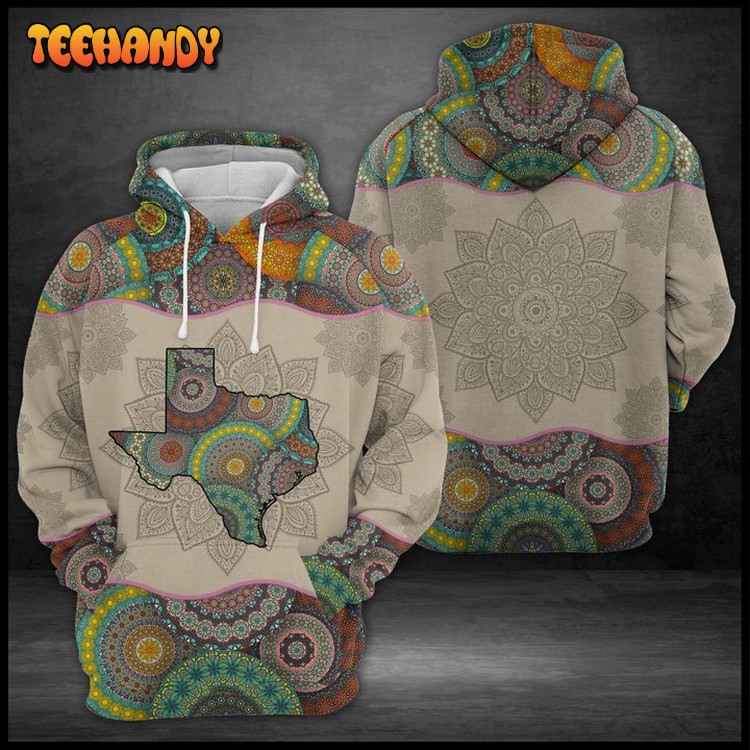 Texas State Mandala 3D Printed Hoodie Zipper Hoodie