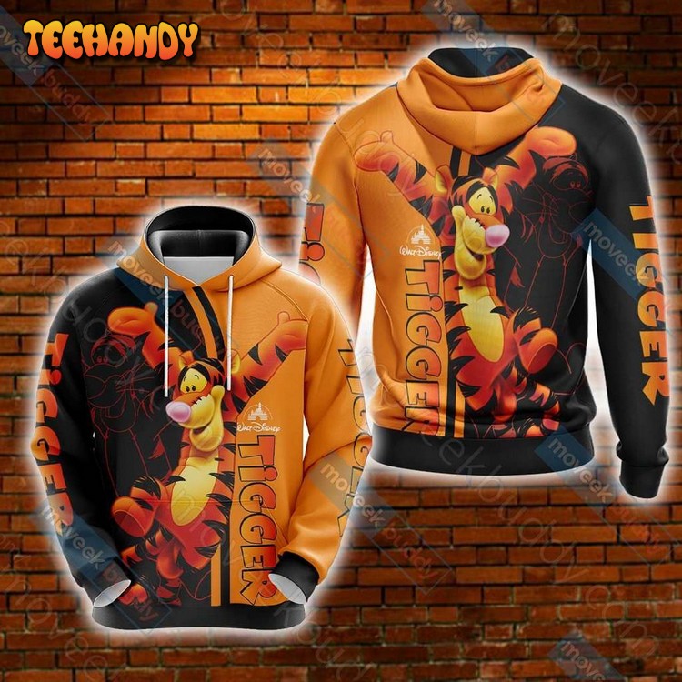 The Pooh Tigger 3D Printed Hoodie Zipper Hoodie