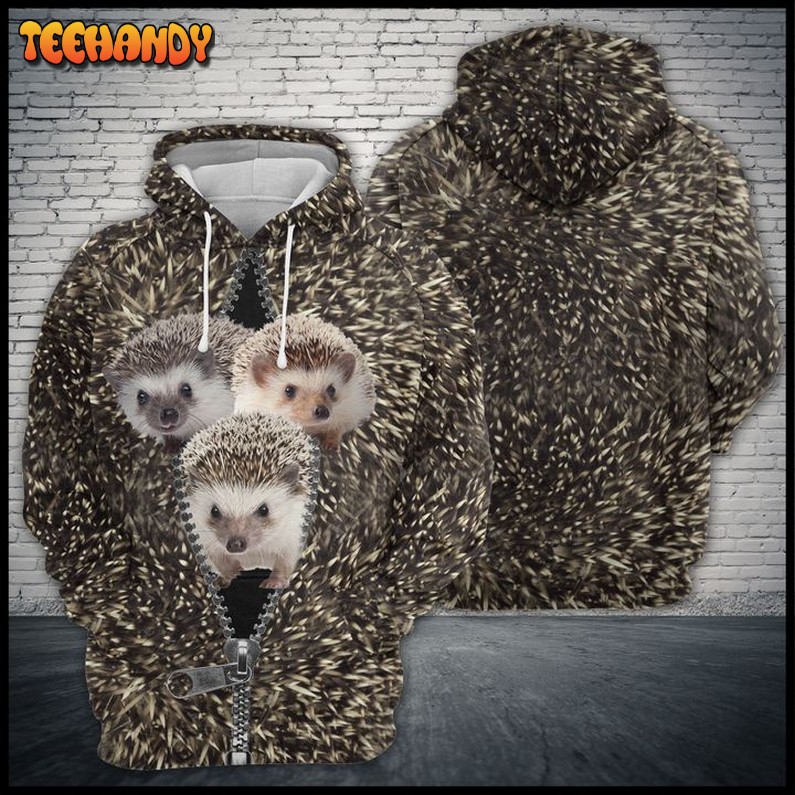 Three Hedgehogs 3D Printed Hoodie Zipper Hoodie