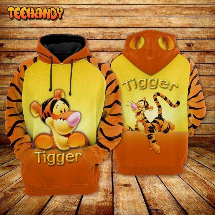 Tigger Cute Happy Art Pooh Friends 3D Printed Hoodie