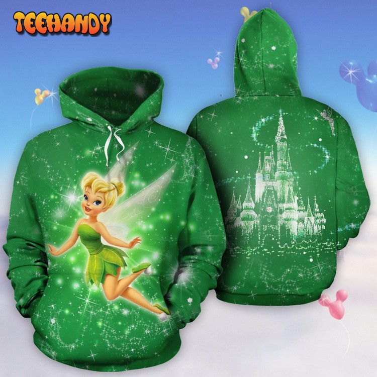 Tinkerbell Disney Castle 3D Printed Hoodie Zipper Hoodie