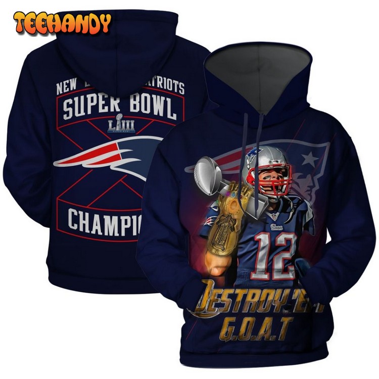 Tom Brady Thanos Gauntlet New England Patriots Super Bowl Liii Hoodie