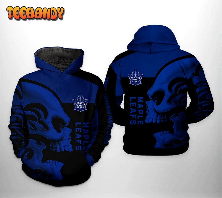 Toronto Maple Leafs NHL Skull 3D Printed Hoodie Zipper Hoodie