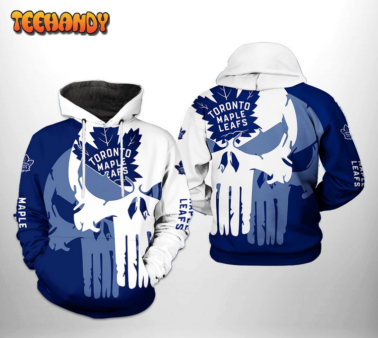 Toronto Maple Leafs NHL Team Skull 3D Printed Hoodie Zipper Hoodie