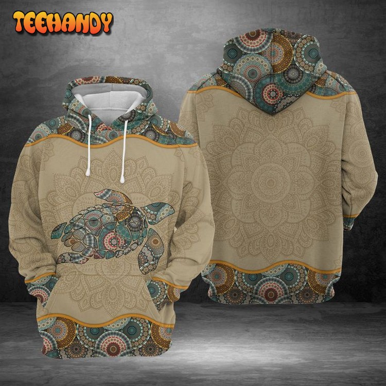 Turtle Mandala 3D Printed Hoodie Zipper Hoodie