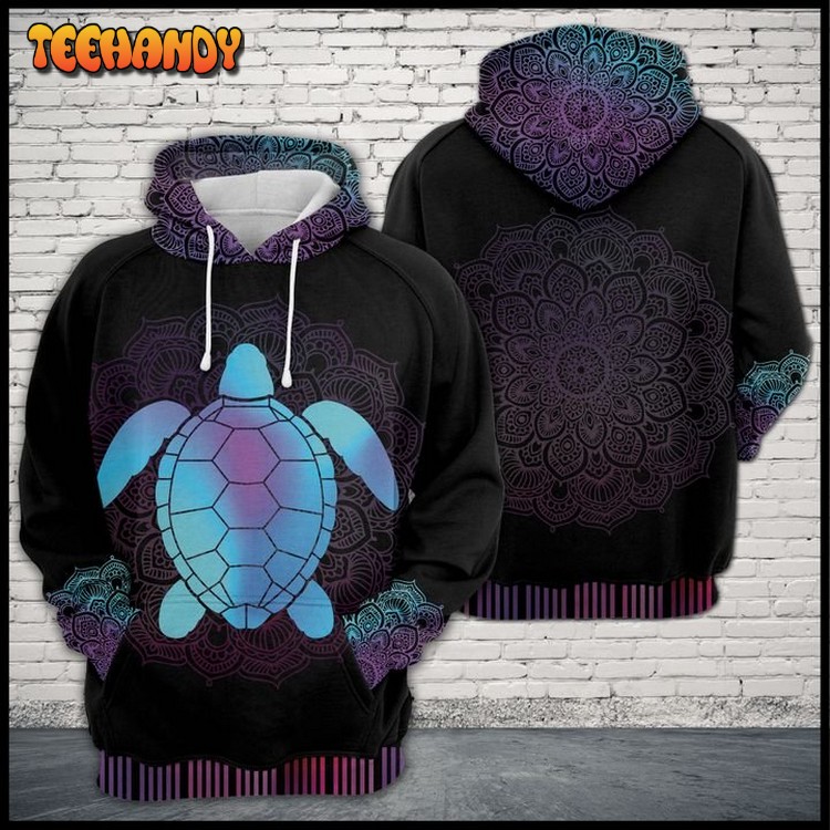 Turtle Zen Pattern 3D Printed Hoodie Zipper Hoodie