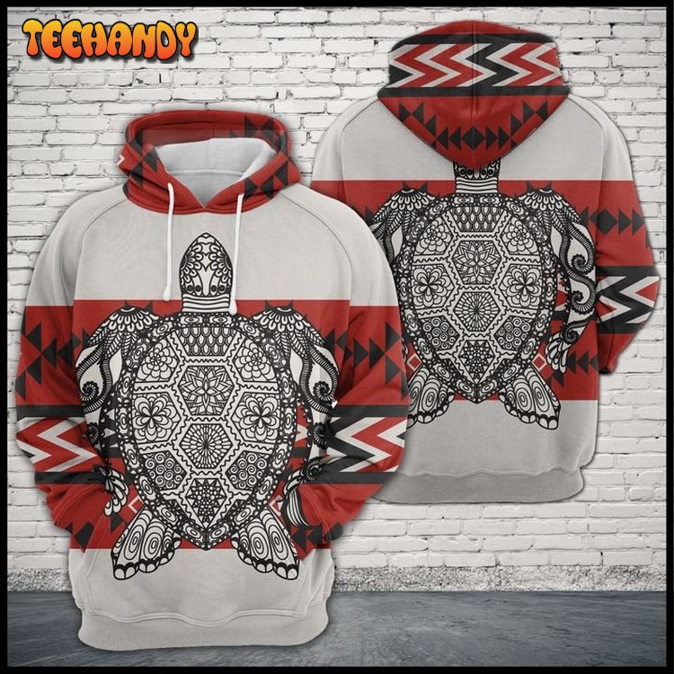 Turtle Zentangle Native Pattern 3D Printed Hoodie Zipper Hoodie