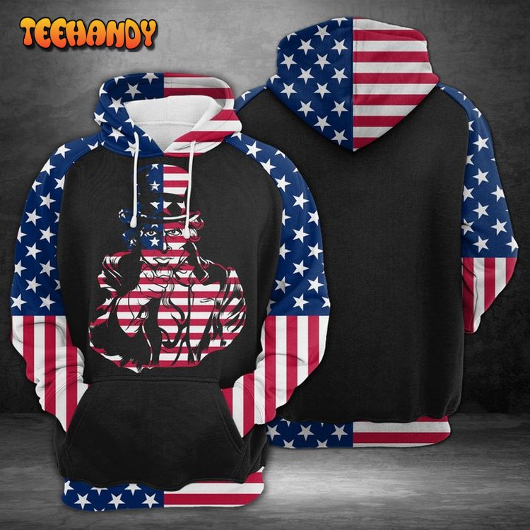 Uncle Sam 3D Printed Hoodie Zipper Hoodie