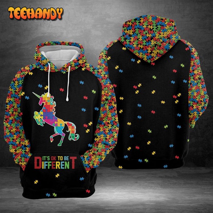 Unicorn Austism 3D Printed Hoodie Zipper Hoodie