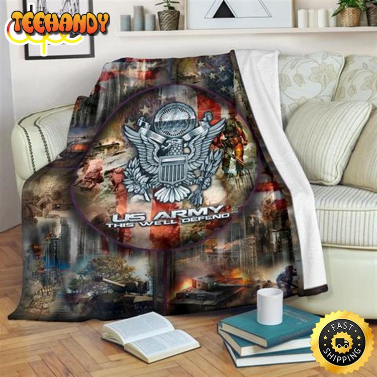 Us Army This We’ll Defend Soldier Fleece Throw Blanket