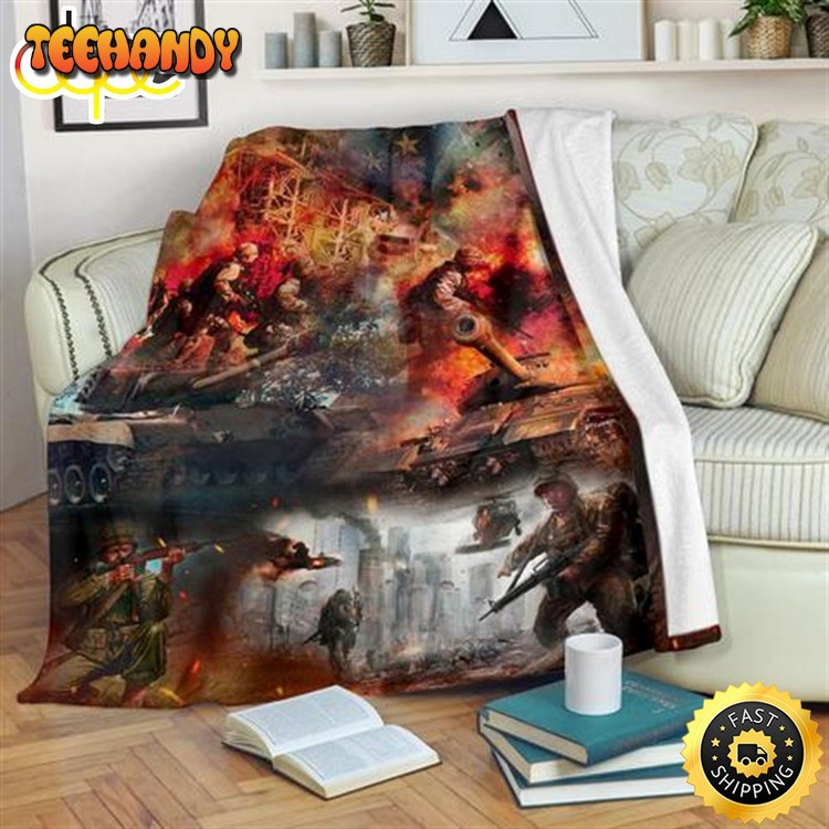 Us Army Veteran Fleece Throw Blanket