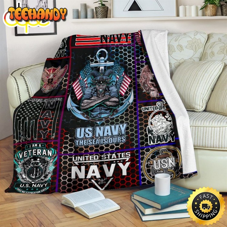 Us Navy The Sea Is Ours Fleece Throw Blanket