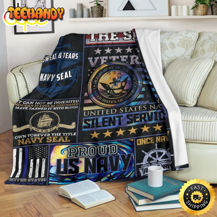 Us Navy The Silent Service Fleece Throw Blanket