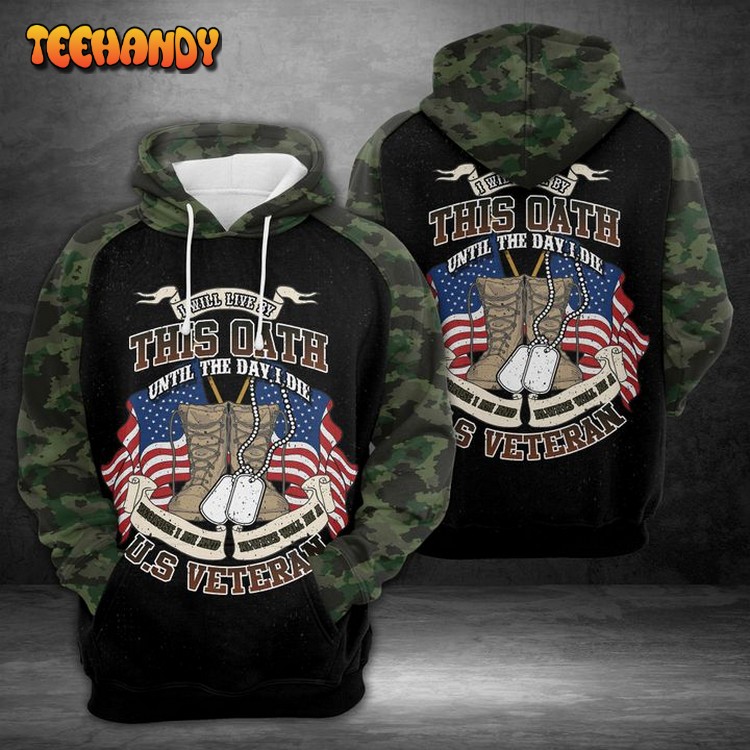 Us Veteran 3D Printed Hoodie Zipper Hoodie