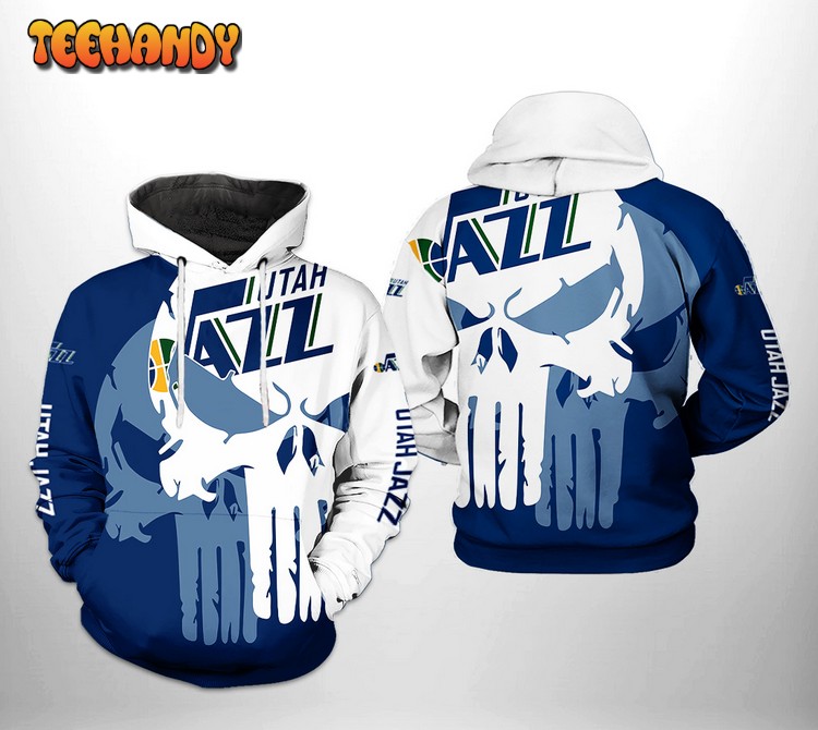 Utah Jazz NBA Team Skull 3D Printed Hoodie Zipper Hoodie